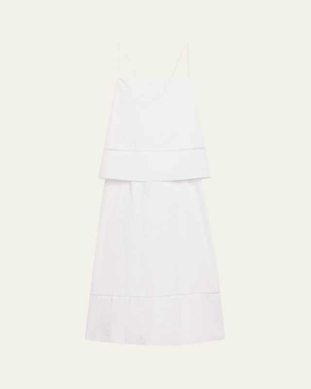 Tenney Layered Poplin Midi Dress